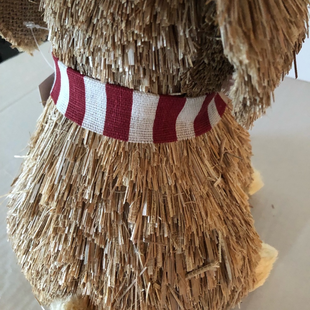 AMERICANA DOG DECOR Straw Fabric Dog 7 X 12 1/2 New - Picture 6 of 7